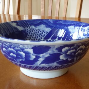 1 PC. Japanese 8"D Porcelain Ramen Noodle Soup Bowl KOI Carp Design/Made Japan