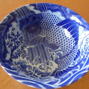 1 PC. Japanese 8"D Porcelain Ramen Noodle Soup Bowl KOI Carp Design/Made Japan