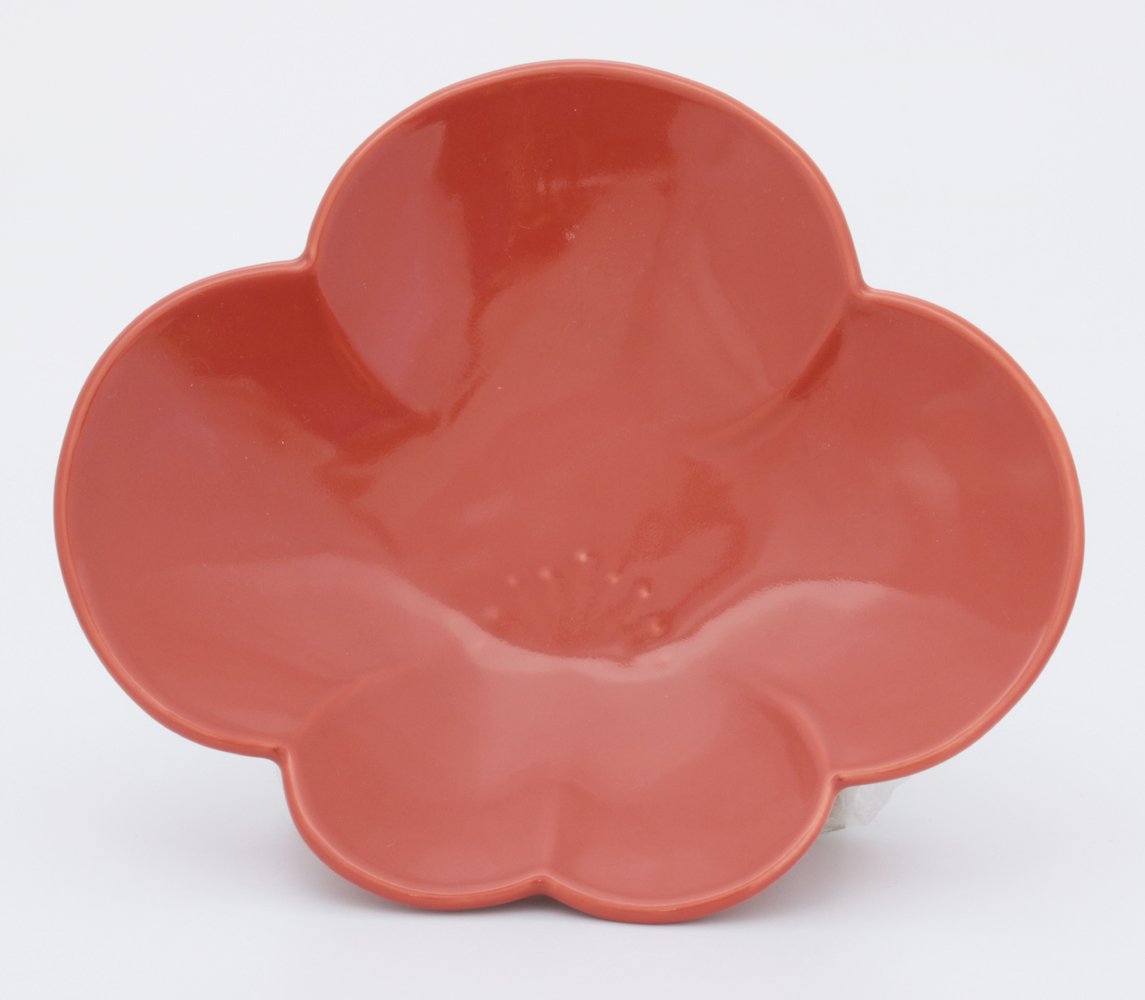 24to3西富陶磁器(Nishitomi) Arita Ware Hakushiyama Kiln Lucky Plate 2 Color Set Red and White Plum