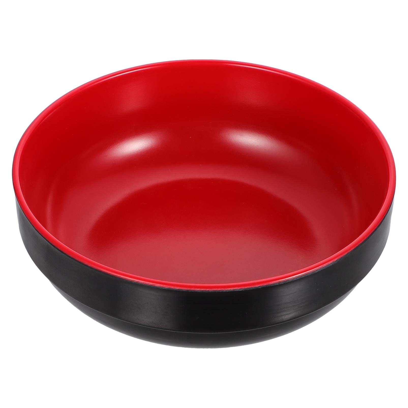 Hemoton Ramen Soup Bowls Japanese Style Wonton Dumpling Noodle Black Red Melamine Bowl Food Serving Container Bowl for Home Kitchen