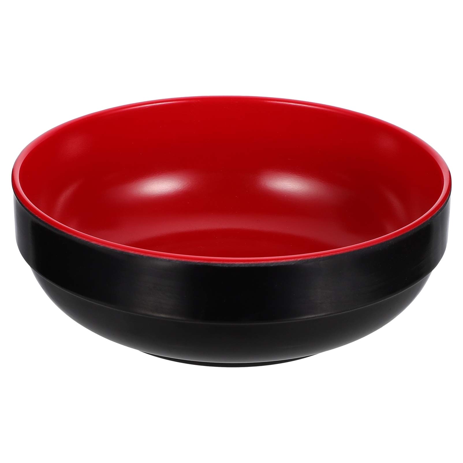 Hemoton Ramen Soup Bowls Japanese Style Wonton Dumpling Noodle Black Red Melamine Bowl Food Serving Container Bowl for Home Kitchen