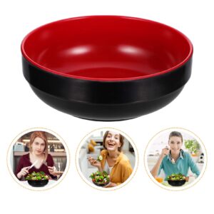 Hemoton Ramen Soup Bowls Japanese Style Wonton Dumpling Noodle Black Red Melamine Bowl Food Serving Container Bowl for Home Kitchen
