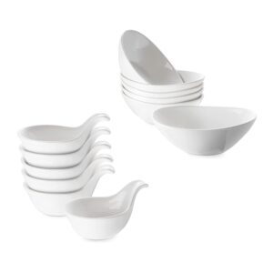dowan 16 oz cereal bowls and 3 oz dipping bowls with handles