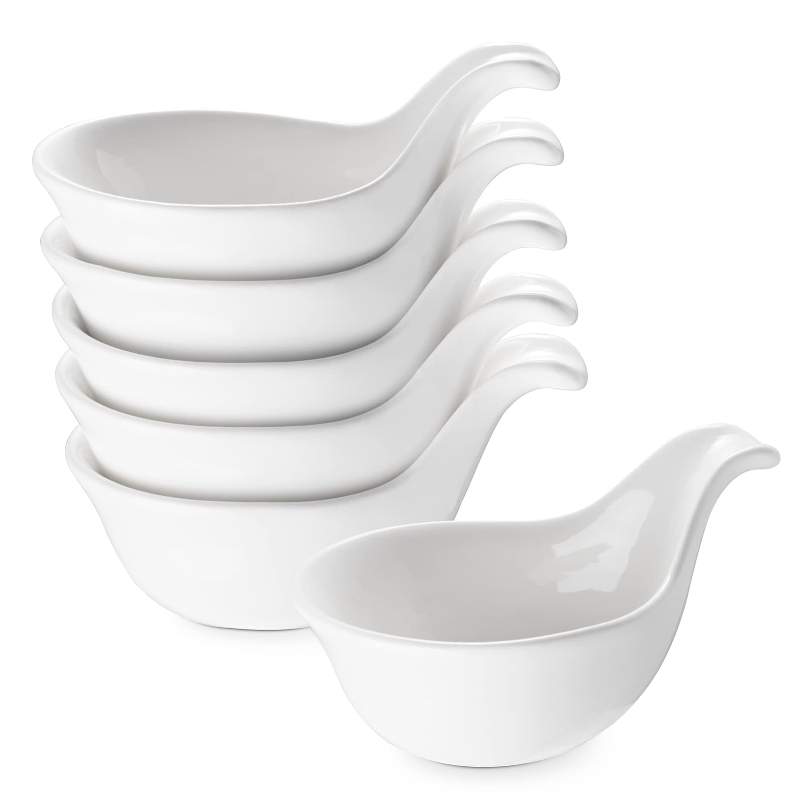 DOWAN 16 OZ Cereal Bowls and 3 OZ Dipping Bowls with Handles