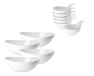 dowan bundle 3 oz dipping bowls with handles and 36 oz salad bowls