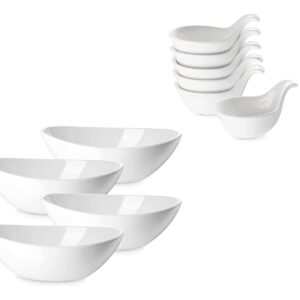 DOWAN Bundle 3 OZ Dipping Bowls with Handles and 36 OZ Salad Bowls