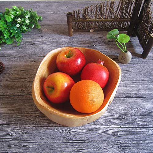 Wooden Bowl for Decor Handmade Storage Natural Root Wood Crafts Bowl Fruit Bowl Salad Key Decorative Serving Bowls, Random Shape (15~19cm)