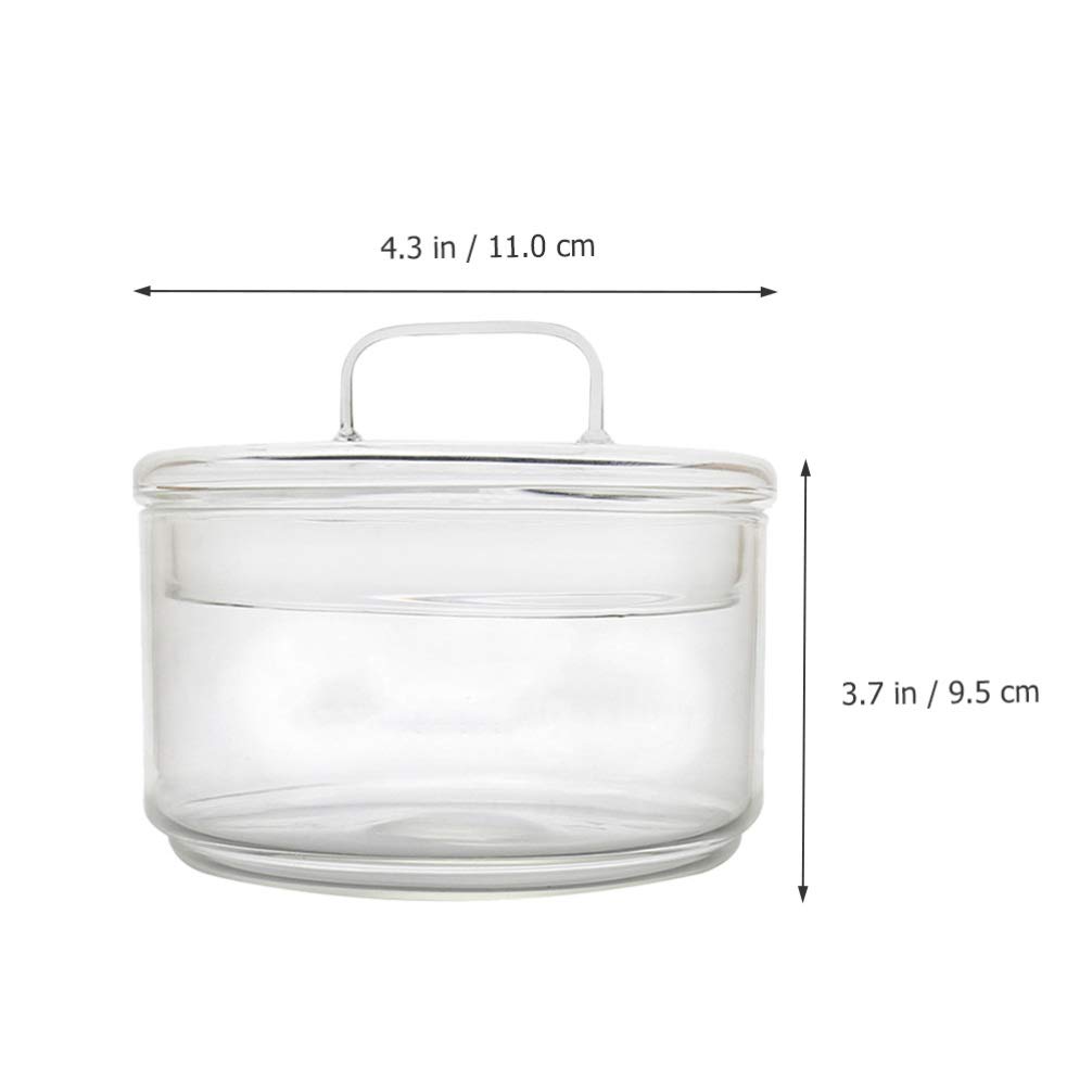 CALLARON Cups Glass Soup Bowl 1pc Glass Bowl Sank With Cover Large Glass Salad Bowl Clear Borosilicate Glass