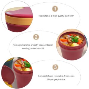 Cabilock Portable Soup Mug Soup Cup with Spoon Insulated Food Container Microwave Soup Mug with Lid Lunch Flask Oatmeal Bowls Microwave Safe Leakproof Travel Plastic Pp Food Jar