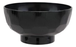 ebros gift japanese contemporary black lacquer ridged bowls for rice miso appetizer soup 4.5" diameter made in japan decorative bowl set of 10 lacquered serveware for restaurants home kitchen gifts