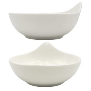 needzo white melamine french onion soup bowls, microwave safe bowl for soups, stews, chilis, baked beans, and more, set of 2