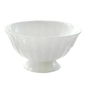 doitool ceramic footed bowl round bowl dessert display stand decorative fruit bowl holder dessert bowl for kitchen counter centerpiece table decor fruit tray ( white )