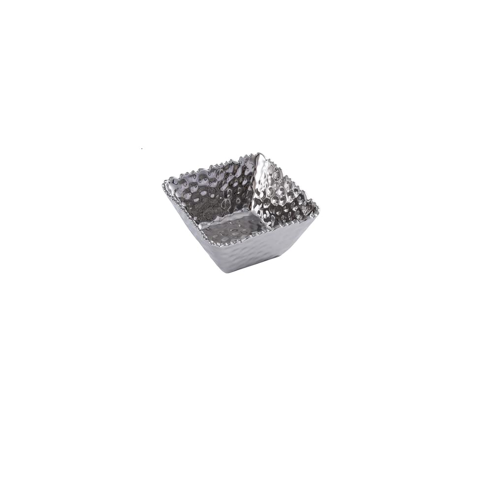 Pampa Bay CER-2733 Small Square Snack Bowl, 5-inch Square, Porcelain