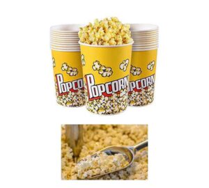 popcorn containers, paper containers 64 oz popcorn containers for party & movie, home, nature (20 per pack)