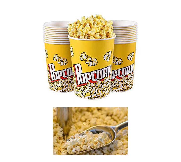 Popcorn Containers, Paper Containers 64 oz Popcorn Containers for Party & Movie, Home, Nature (20 per Pack)