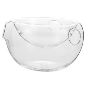 yardwe glass salad bowl set with ice chiller base cold serving dish set with ice chamber dry ice chilled serving bowl double salad transparent bowl for chilled pasta fruit salad (13x13x7. 8cm)