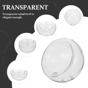 Yardwe Glass Salad Bowl Set with Ice Chiller Base Cold Serving Dish Set with Ice Chamber Dry Ice chilled serving bowl Double Salad Transparent Bowl for Chilled Pasta Fruit Salad (13X13X7. 8CM)