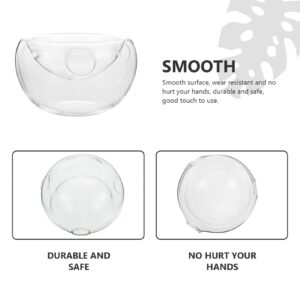 Yardwe Glass Salad Bowl Set with Ice Chiller Base Cold Serving Dish Set with Ice Chamber Dry Ice chilled serving bowl Double Salad Transparent Bowl for Chilled Pasta Fruit Salad (13X13X7. 8CM)