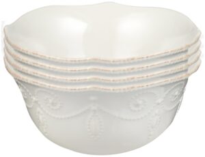 french perle all purpose bowl [set of 4] color: white