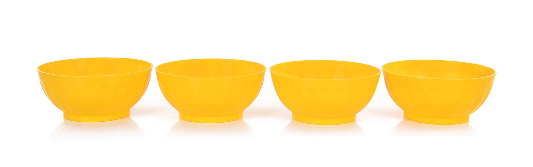 Mintra Unbreakable Plastic Bowl, YELLOW 4pk - Large, 1.8L, 60oz, 7.75inW x 3.25inH - (Part Of A Set) - Salad, Snacks, Breakfast Cereal, Fruit, Popcorn, Soup, Colorful, Shatterproof, BPA Free