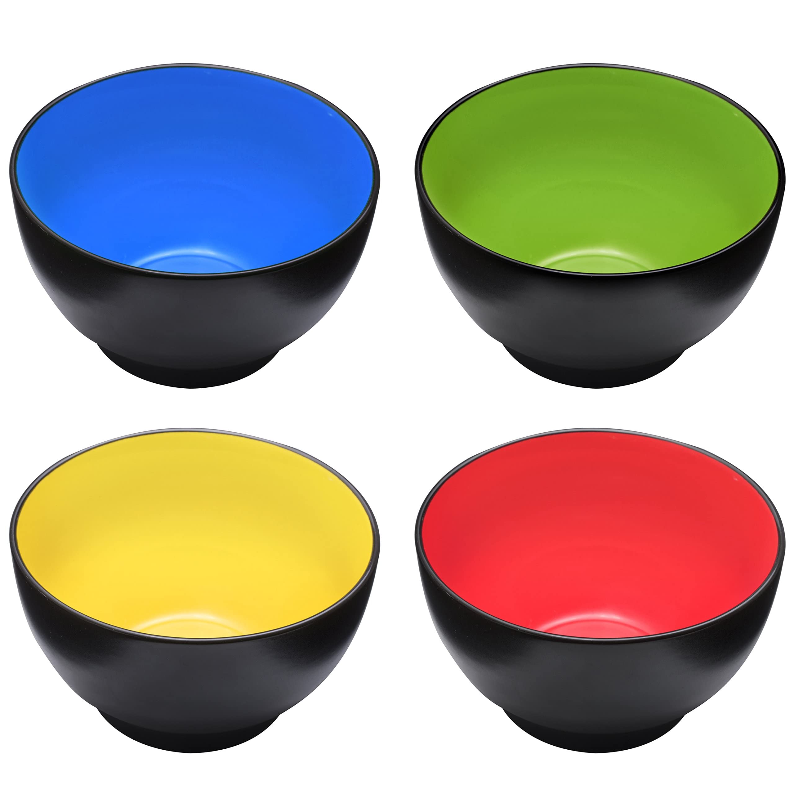Bruntmore 20 Ounce Muti color ceramic bowls Dessert Bowls Set Of 4, 20 Oz Porcelain Dip Ice Cream Bowls, Serving Bowls,Microwave,Pasta Bowls Best for Christmas Gift