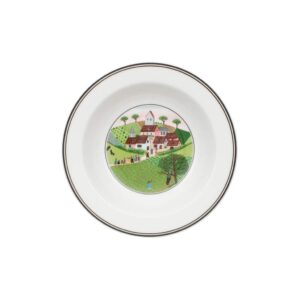 villeroy & boch design naif rim cereal #3-wedding procession, 7.75 in, white/colorful