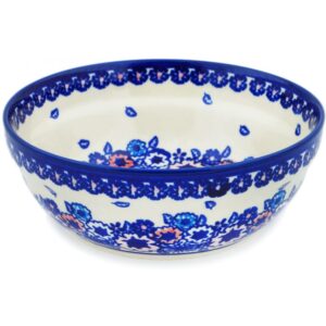 polish pottery 6½-inch bowl (winter's thaw theme) + certificate of authenticity