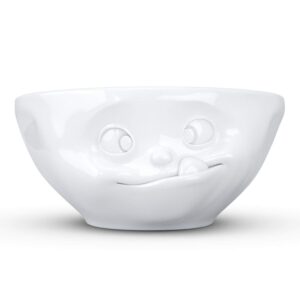 fiftyeight products tassen porcelain bowl, tasty face edition, 11 oz. white (single bowl) medium bowl for soup cereal