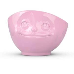 fiftyeight products tassen porcelain bowl, dreamy face edition, 16 oz. pink, (single bowl) for serving cereal, soup