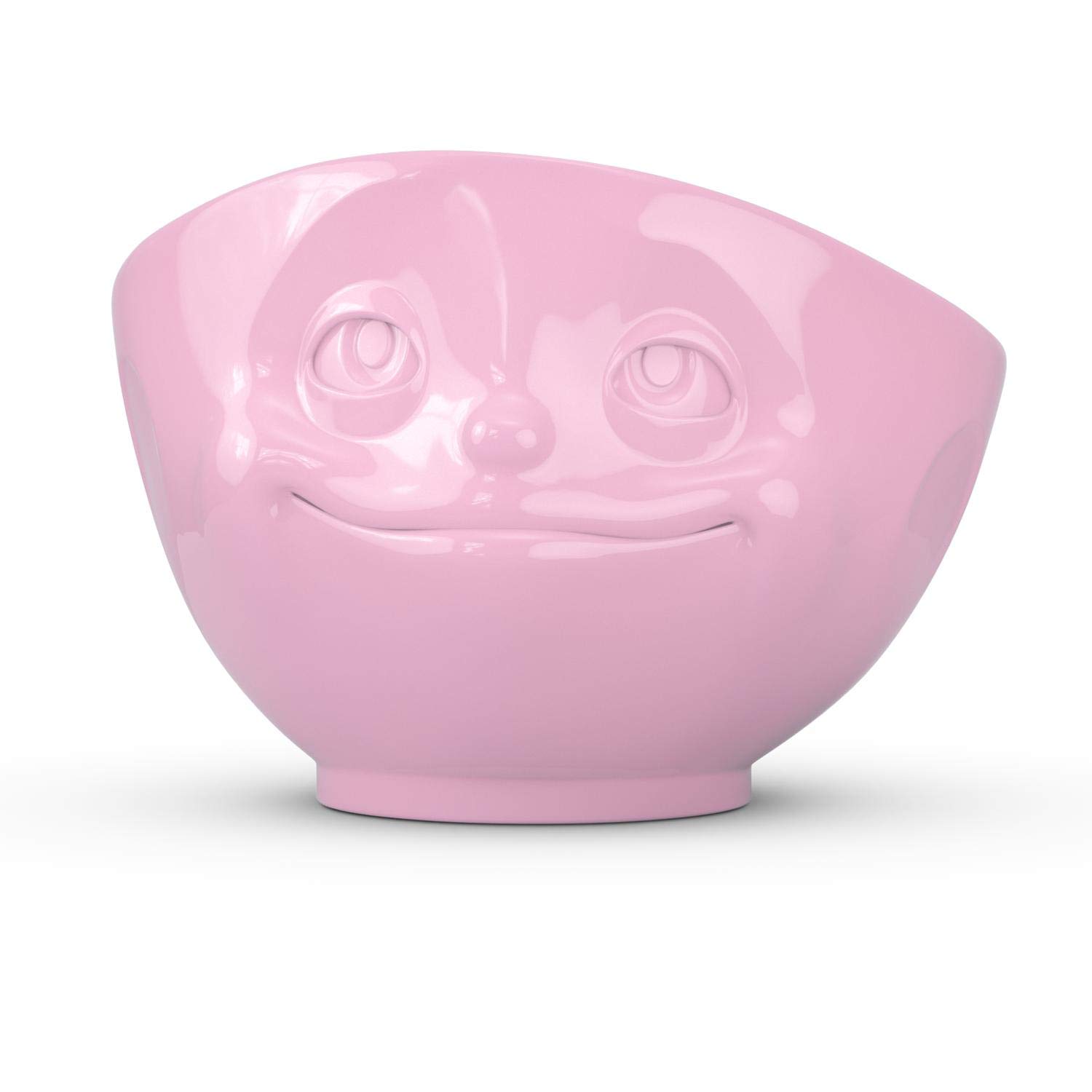 FIFTYEIGHT PRODUCTS TASSEN Porcelain Bowl, Dreamy Face Edition, 16 oz. Pink, (Single Bowl) for Serving Cereal, Soup