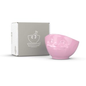 FIFTYEIGHT PRODUCTS TASSEN Porcelain Bowl, Dreamy Face Edition, 16 oz. Pink, (Single Bowl) for Serving Cereal, Soup