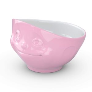 FIFTYEIGHT PRODUCTS TASSEN Porcelain Bowl, Dreamy Face Edition, 16 oz. Pink, (Single Bowl) for Serving Cereal, Soup