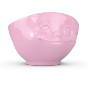 FIFTYEIGHT PRODUCTS TASSEN Porcelain Bowl, Dreamy Face Edition, 16 oz. Pink, (Single Bowl) for Serving Cereal, Soup