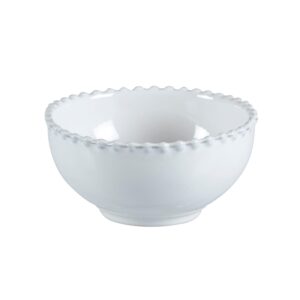 costa nova ceramic stoneware 27 oz. soup & cereal bowl - pearl collection, white | microwave & dishwasher safe dinnerware | food safe glazing | restaurant quality tableware
