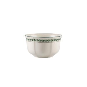 villeroy & boch french garden green line 4in bowl, 20 oz, premium porcelain, white/green
