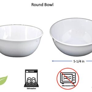 Z-Moments Western Melamine Nappie Bowl Soup Cereal Fruit Snack Bowls, 15-Ounce, 5-1/4" dia., White or Tan #315 (96, White)