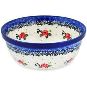 polish pottery 6¼-inch bowl made by ceramika artystyczna (pasadena delight theme) + certificate of authenticity
