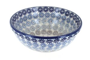 blue rose polish pottery harmony cereal/soup bowl