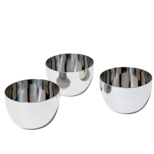 alessi mami stain.st, set of 3, 3 stainless steel bowls for f1 cm, silver