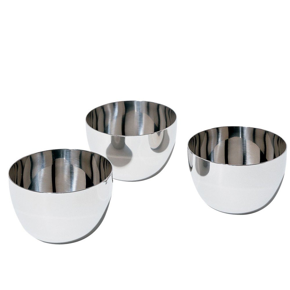 Alessi Mami Stain.St, Set Of 3, 3 Stainless Steel Bowls for F1 cm, Silver