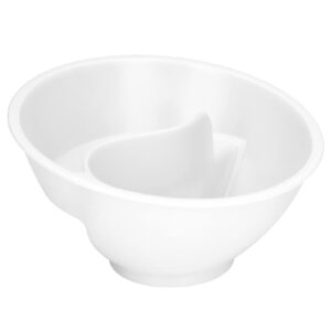 hidyliu 2-in-1 double compartment cereal bowl with separate compartments for cereal, milk, potato chips and ketchup(white)