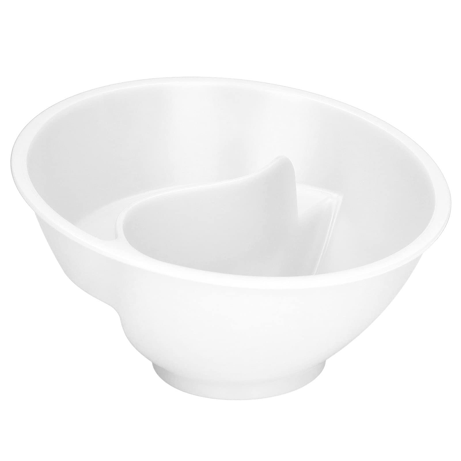 Hidyliu 2-in-1 Double Compartment Cereal Bowl with Separate compartments for Cereal, Milk, Potato Chips and Ketchup(White)