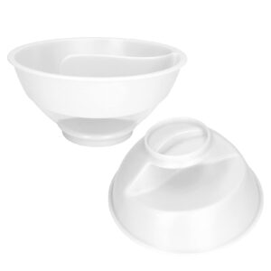 Hidyliu 2-in-1 Double Compartment Cereal Bowl with Separate compartments for Cereal, Milk, Potato Chips and Ketchup(White)