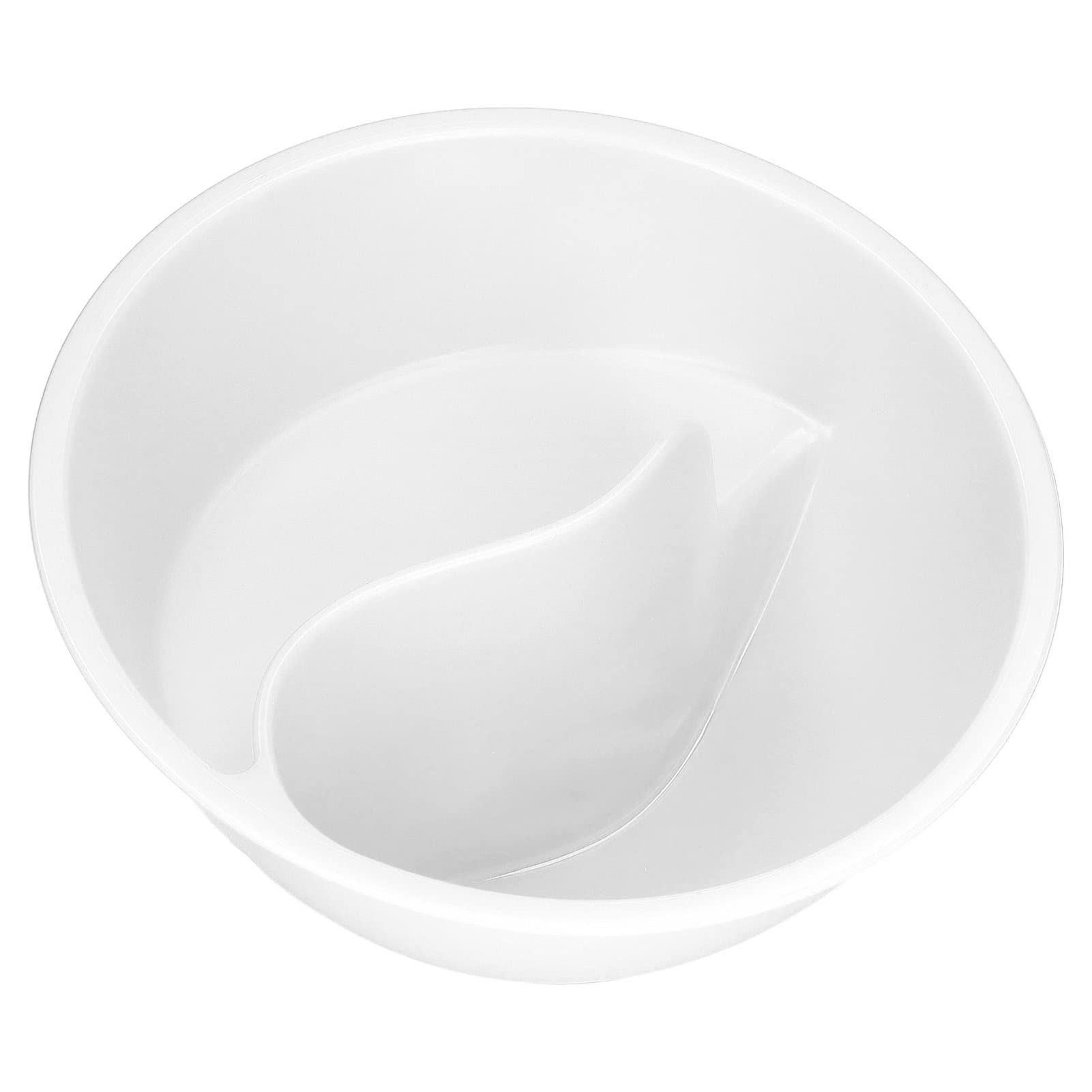 Hidyliu 2-in-1 Double Compartment Cereal Bowl with Separate compartments for Cereal, Milk, Potato Chips and Ketchup(White)