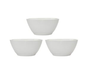 godinger basic white soup cereal bowl bone china plates - 5.5 inches - set of 3
