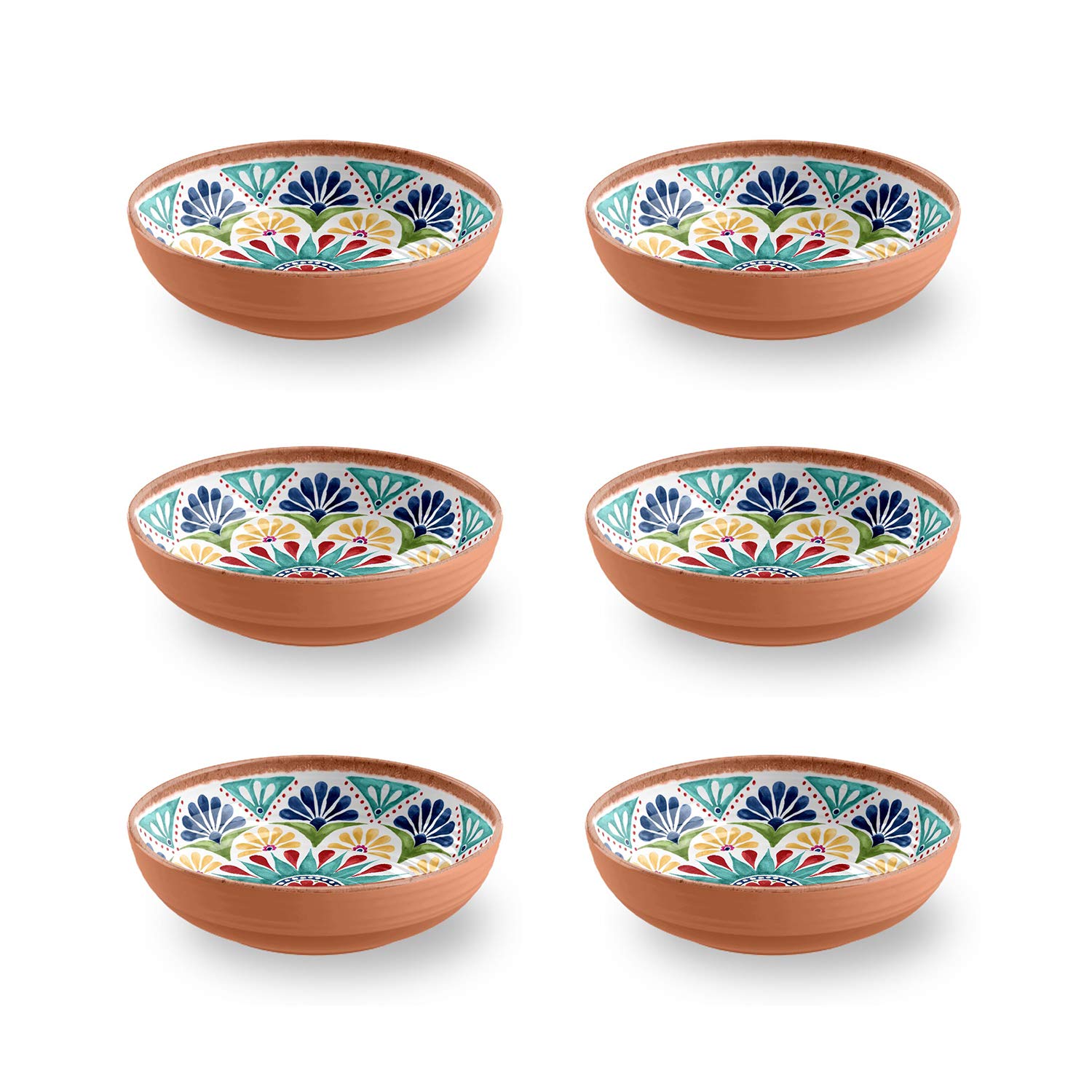 TarHong Rio Medallion Cereal Bowl, 8" x 2.2", 43.3 oz, Melamine, Set of 6