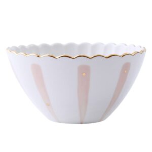 FRCOLOR Ceramic Fruit Bowl Porcelain Dessert Plate Bowl Flower Shaped Bowl Salad Bowl Dish Plate Kitchen Gadgets Pink