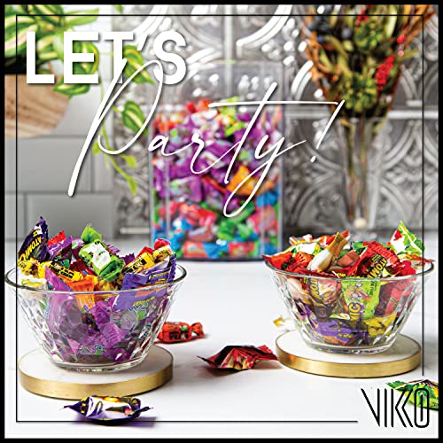 Vikko Glass Bowls, Set of 12 Decorative Glass Dessert Bowls, 11.75 Ounce Glass Dish for Dessert, Candy, Kitchen Prep, Dishwasher Safe