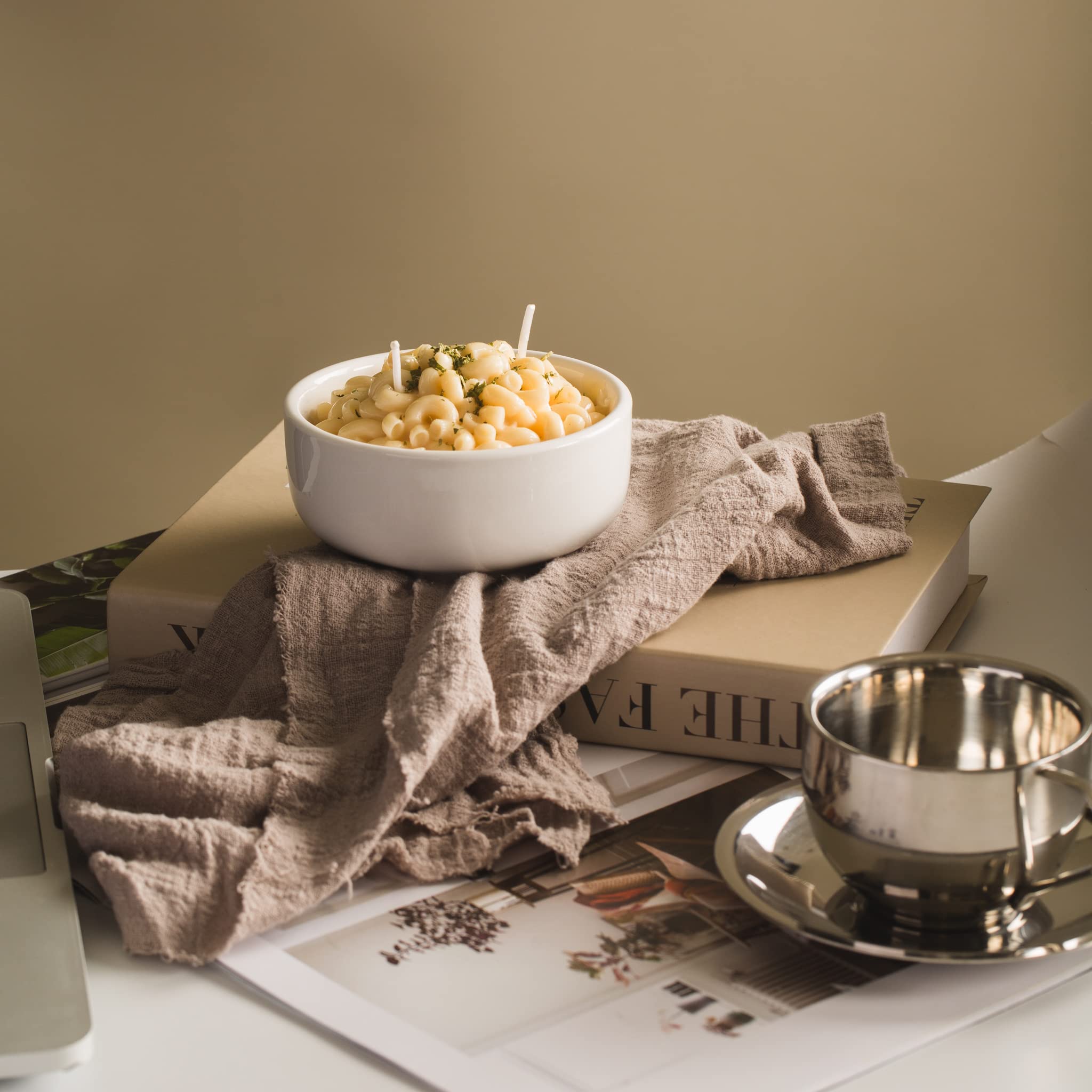 Macaroni Macaroni and Cheese Pasta Bowl Scented Candle Ritual Gift for Your Lovers Friends