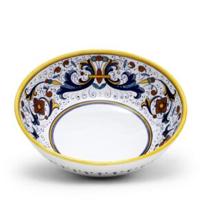 ricco deruta classico: large serving salad pasta bowl [0007-ric] - authentic hand painted in deruta, italy. original design. shipped from the usa with certificate of authenticity.